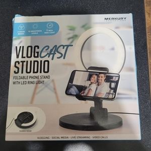 Foldable Phone Stand with LED Ring Light